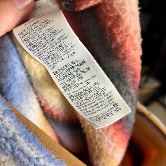 Billabong Orange, Blue, & Yellow Striped Fleece Snap Pullover Women's Small - Picture 8 of 8